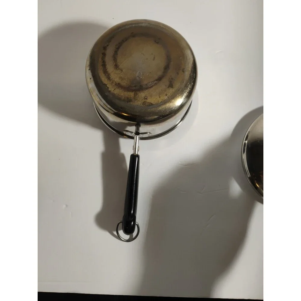 Vintage Revere Ware 1801 1 Qt Saucepan Pot Lid Made in USA Clinton IL Stainless